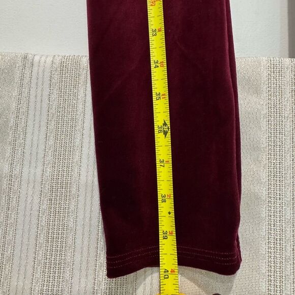 SPANX Women’s Velvet High Rise Legging Pants XL Burgundy Bordeau Maroon Holiday - Picture 8 of 9